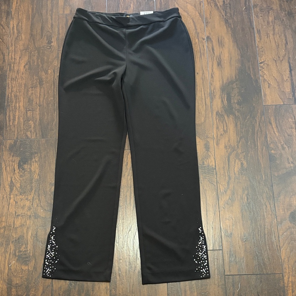 JM Collection Embelished Black Trousers